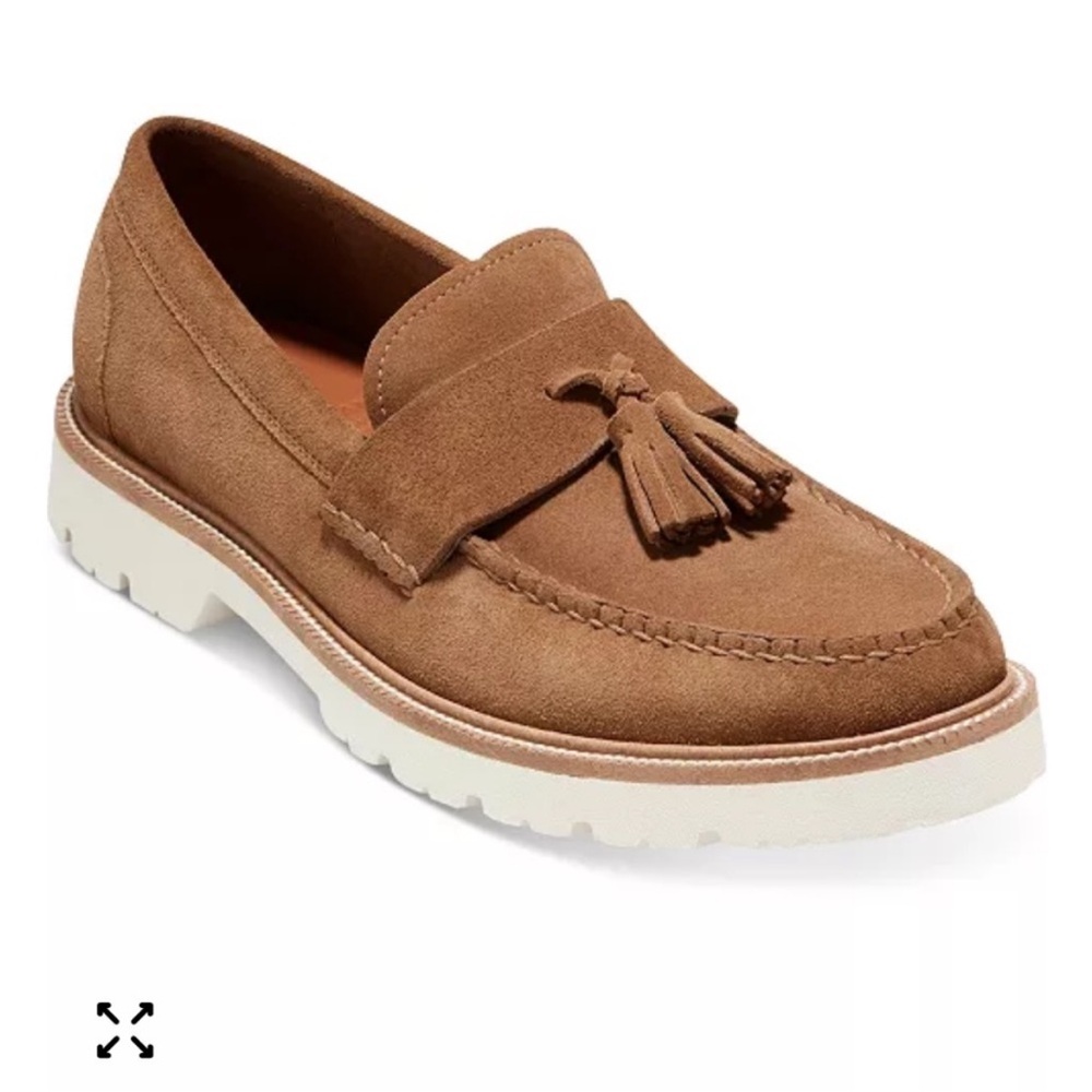 NWT Cole Haan Tan Suede Loafers with Tassels